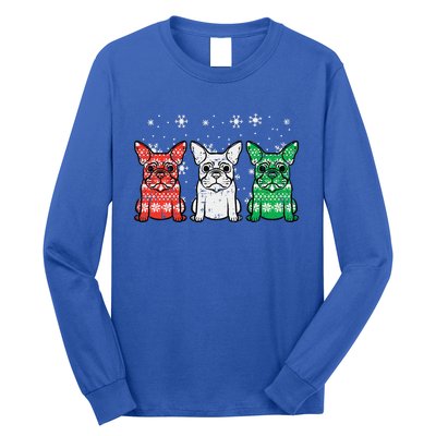 Christmas French Bulldogs Xmas Frenchie Dog Funny Funny Long Sleeve Shirt