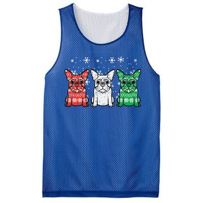 Christmas French Bulldogs Xmas Frenchie Dog Funny Funny Mesh Reversible Basketball Jersey Tank