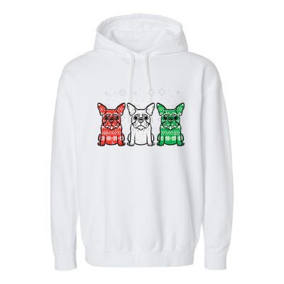 Christmas French Bulldogs Xmas Frenchie Dog Funny Funny Garment-Dyed Fleece Hoodie