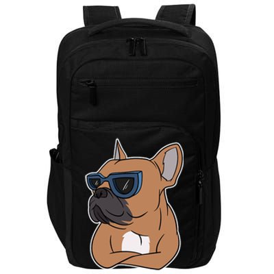 Cool French Bulldog Sunglasses Impact Tech Backpack