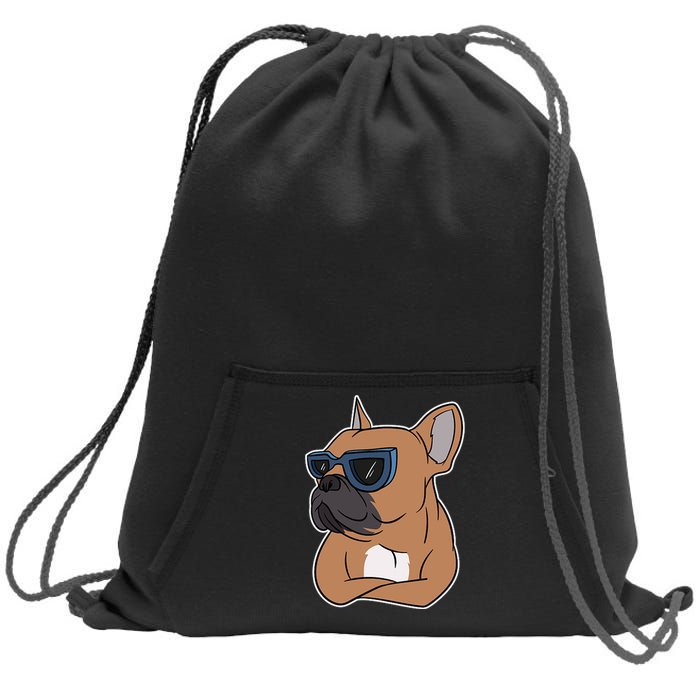 Cool French Bulldog Sunglasses Sweatshirt Cinch Pack Bag