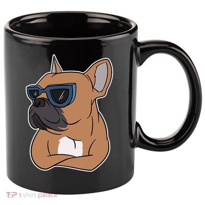 Cool French Bulldog Sunglasses 11oz C Handle Ceramic Mug