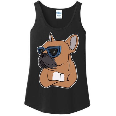 Cool French Bulldog Sunglasses Ladies Essential Tank