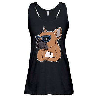 Cool French Bulldog Sunglasses Ladies Essential Flowy Tank