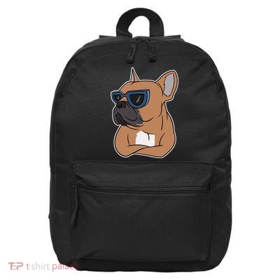 Cool French Bulldog Sunglasses 16 in Basic Backpack