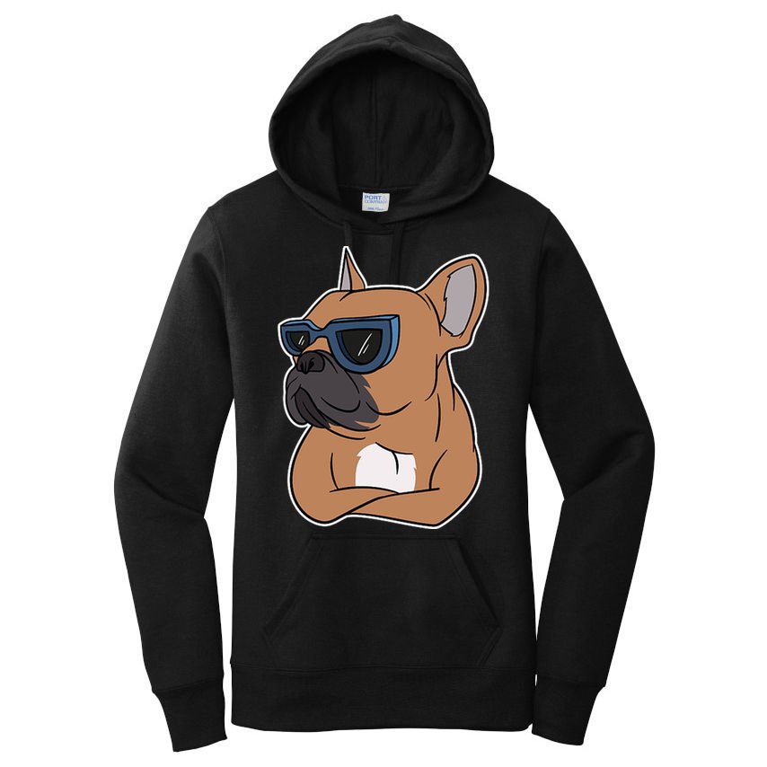 Cool French Bulldog Sunglasses Women's Pullover Hoodie