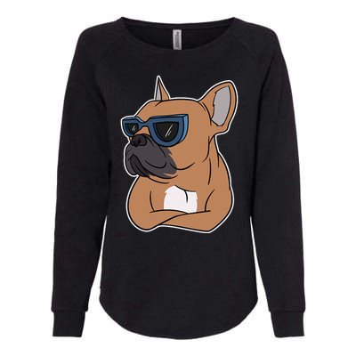 Cool French Bulldog Sunglasses Womens California Wash Sweatshirt