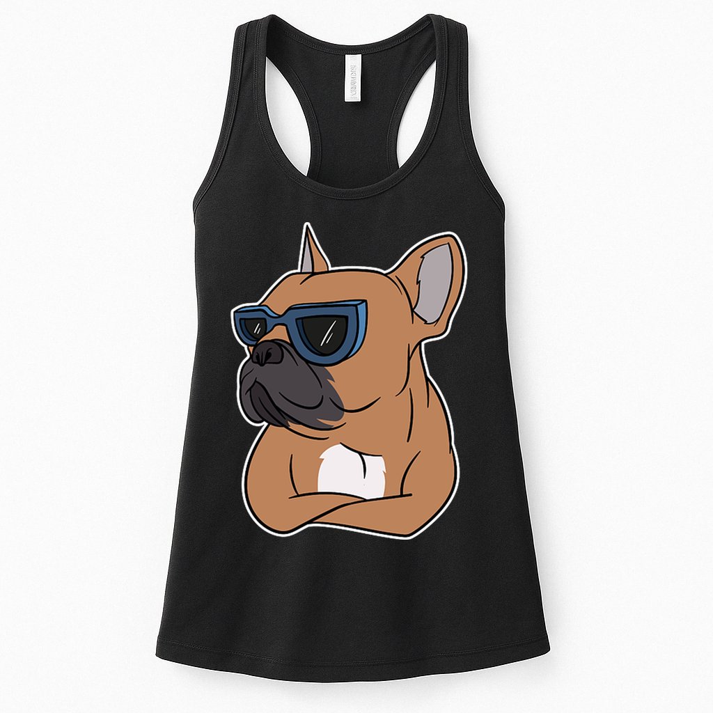 Cool French Bulldog Sunglasses Womens Tank Top