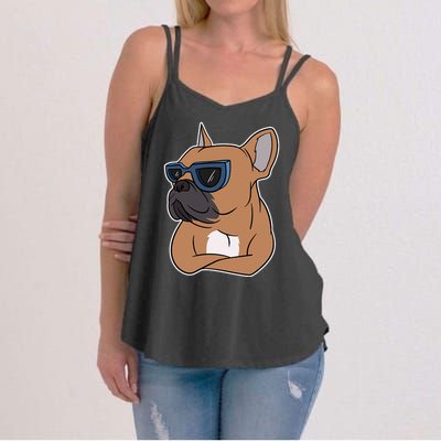 Cool French Bulldog Sunglasses Women's Strappy Tank