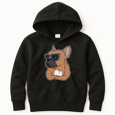 Cool French Bulldog Sunglasses Kids Hoodie
