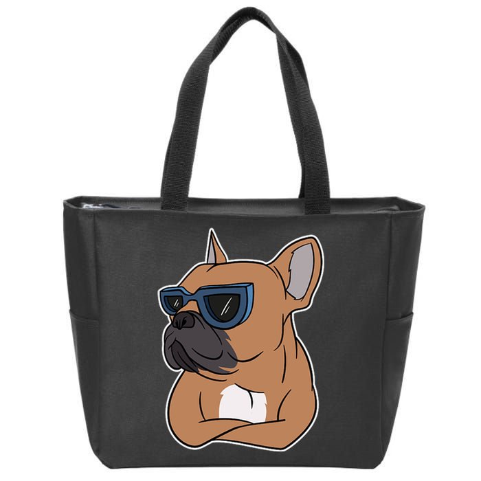 Cool French Bulldog Sunglasses Zip Tote Bag