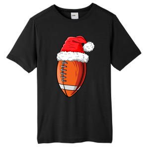 Christmas Football Ball Santa Hat Funny Sport Xmas Boys Tall Fusion ChromaSoft Performance T-Shirt