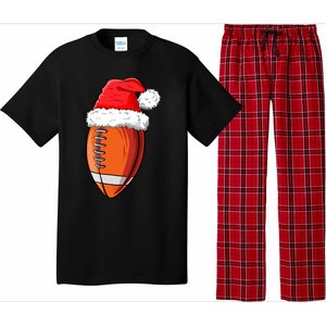 Christmas Football Ball Santa Hat Funny Sport Xmas Boys Pajama Set