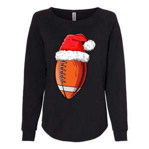 Christmas Football Ball Santa Hat Funny Sport Xmas Boys Womens California Wash Sweatshirt