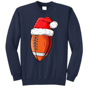 Christmas Football Ball Santa Hat Funny Sport Xmas Boys Sweatshirt