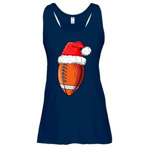 Christmas Football Ball Santa Hat Funny Sport Xmas Boys Ladies Essential Flowy Tank