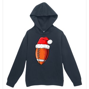 Christmas Football Ball Santa Hat Funny Sport Xmas Boys Urban Pullover Hoodie