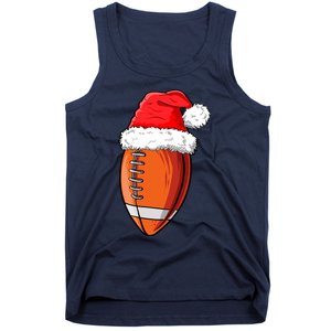 Christmas Football Ball Santa Hat Funny Sport Xmas Boys Tank Top