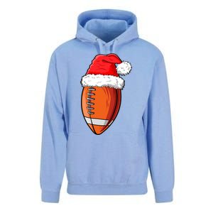 Christmas Football Ball Santa Hat Funny Sport Xmas Boys Unisex Surf Hoodie