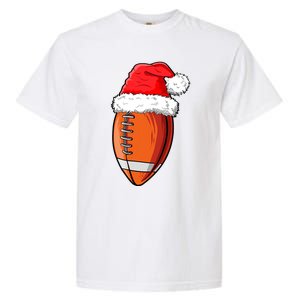 Christmas Football Ball Santa Hat Funny Sport Xmas Boys Garment-Dyed Heavyweight T-Shirt