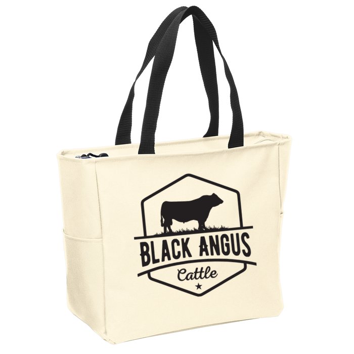 Cow Farmer Black Angus Cattle Zip Tote Bag