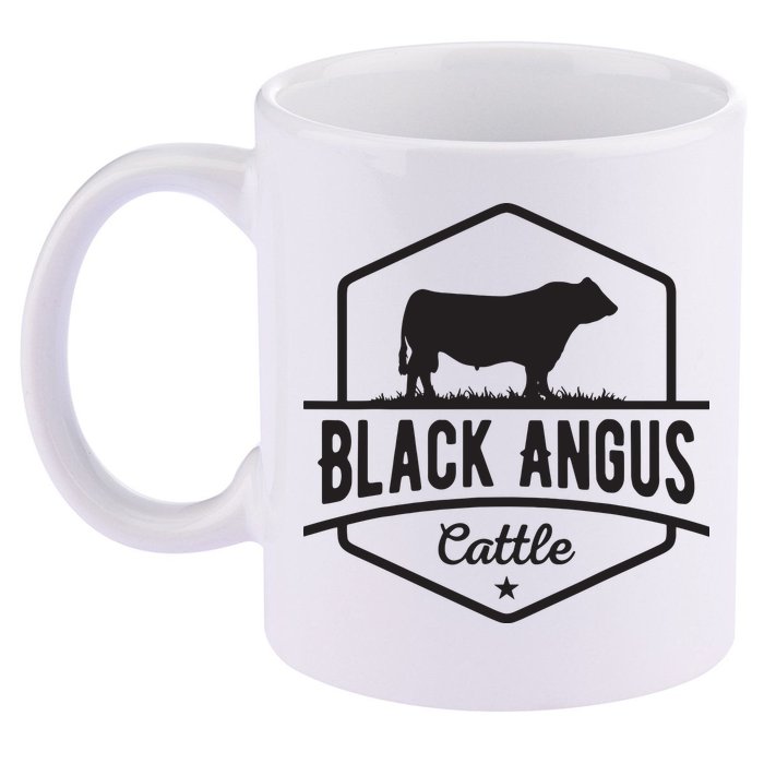 Cow Farmer Black Angus Cattle 11oz C Handle Ceramic Mug