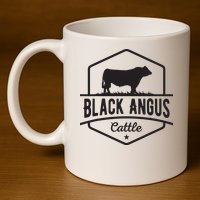 Cow Farmer Black Angus Cattle 11oz C Handle Ceramic Mug