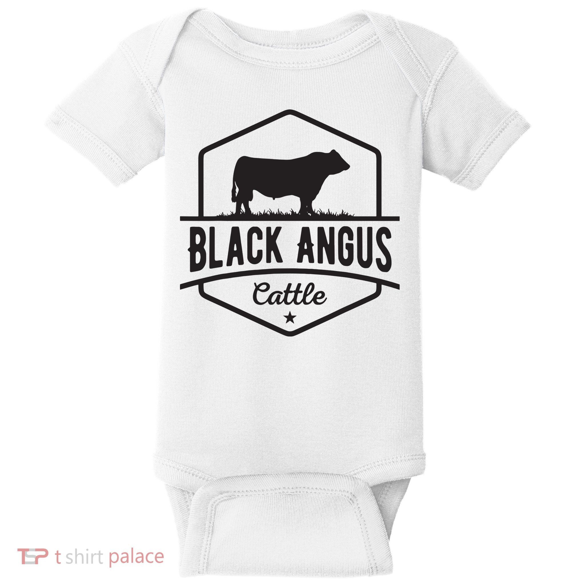 Cow Farmer Black Angus Cattle Baby Bodysuit