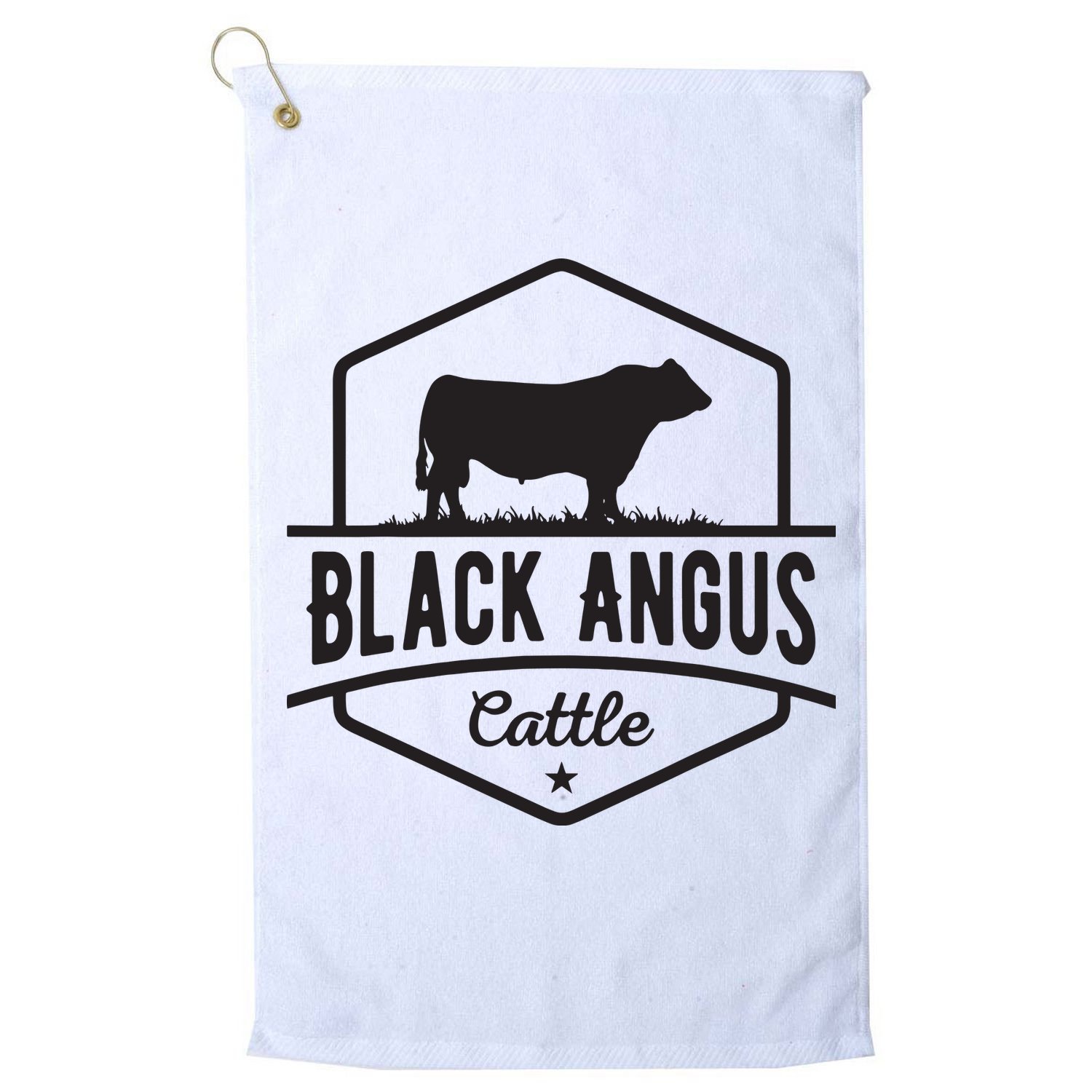 Cow Farmer Black Angus Cattle Golf Towel