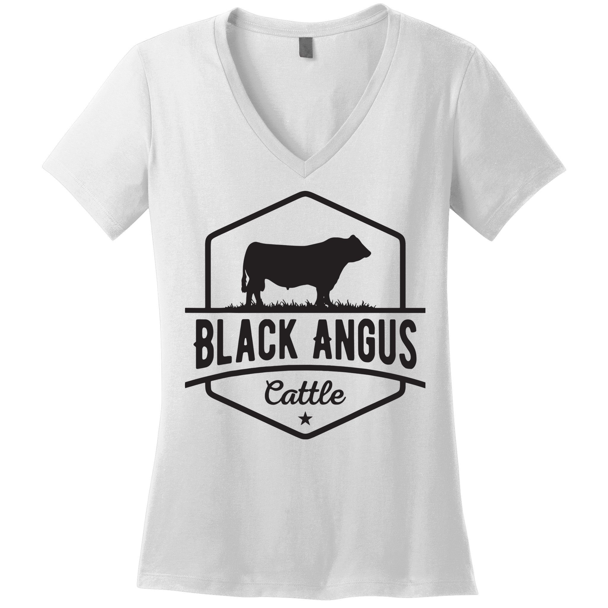 Cow Farmer Black Angus Cattle Women's V-Neck T-Shirt