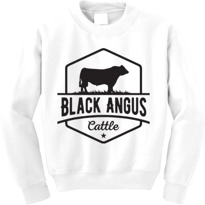 Cow Farmer Black Angus Cattle Kids Sweatshirt