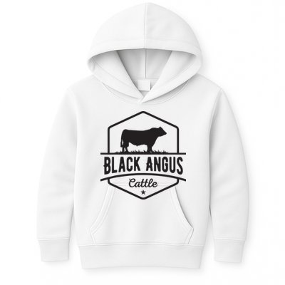 Cow Farmer Black Angus Cattle Kids Hoodie