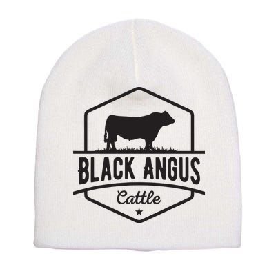 Cow Farmer Black Angus Cattle Short Acrylic Beanie