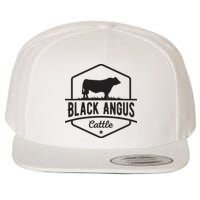 Cow Farmer Black Angus Cattle Wool Snapback Cap