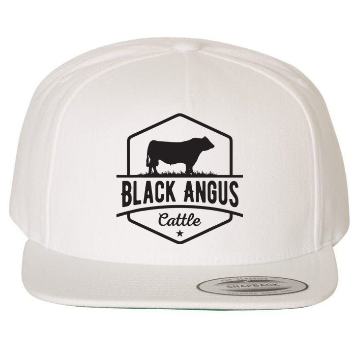 Cow Farmer Black Angus Cattle Wool Snapback Cap