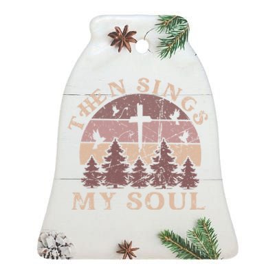 Christian Faith Boho Hymn Scripture Cute Ceramic Bell Ornament