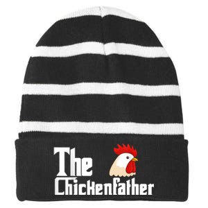 Chicken Farmer Backyard Farm Hen Chicken Backyard Hen Flock Rooster Striped Beanie with Solid Band