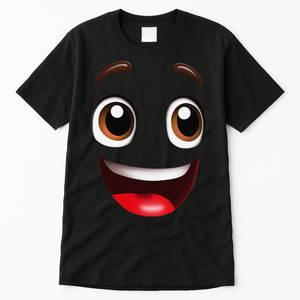 Cartoon Face Brown Eyes Tall T-Shirt