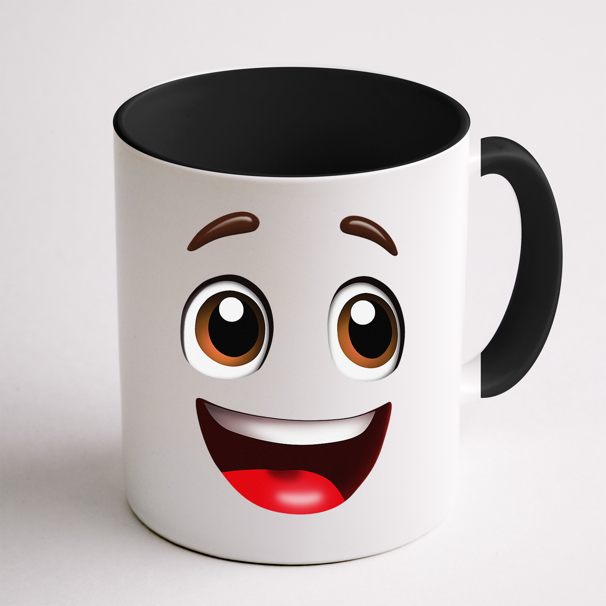 Cartoon Face Brown Eyes Mug