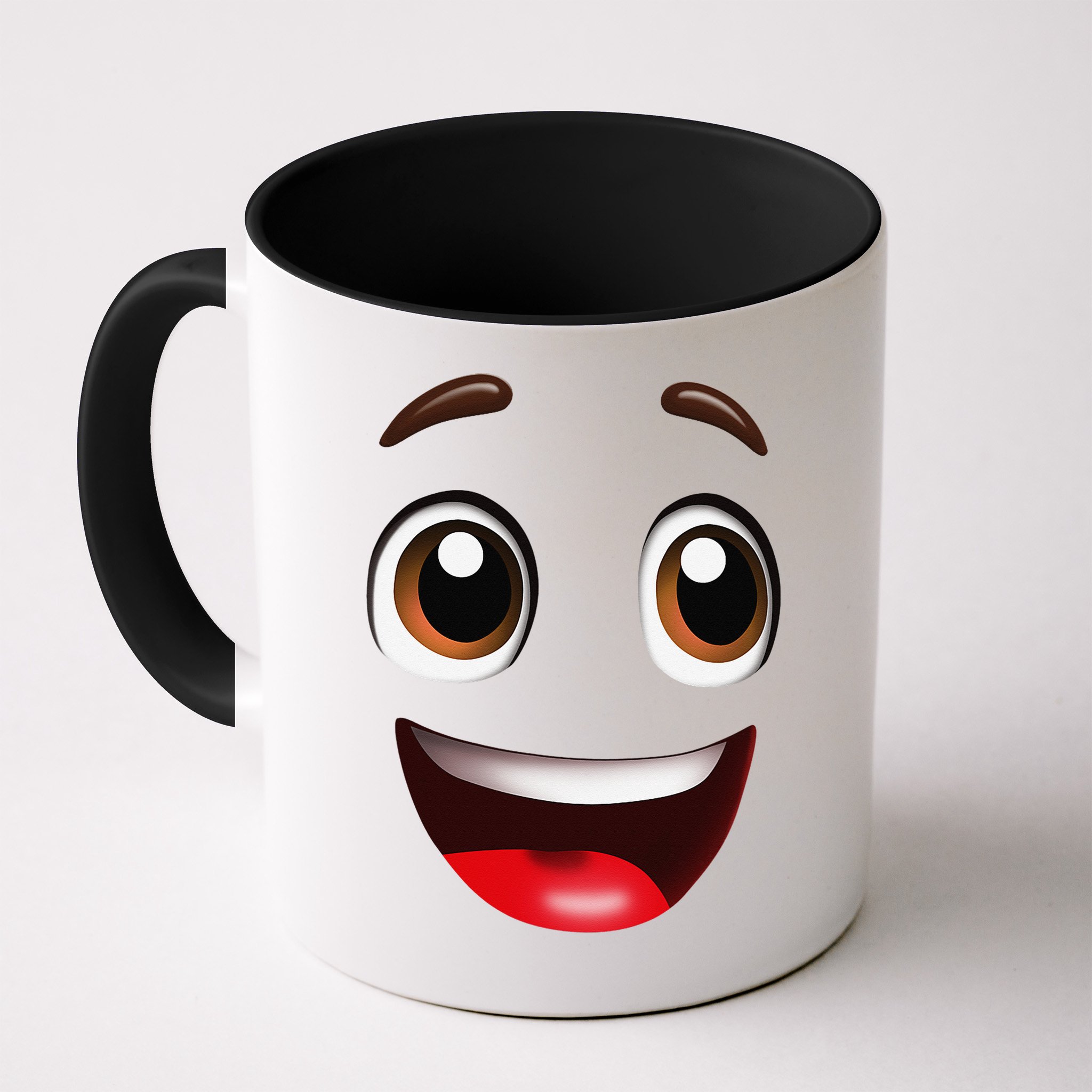 Cartoon Face Brown Eyes Mug