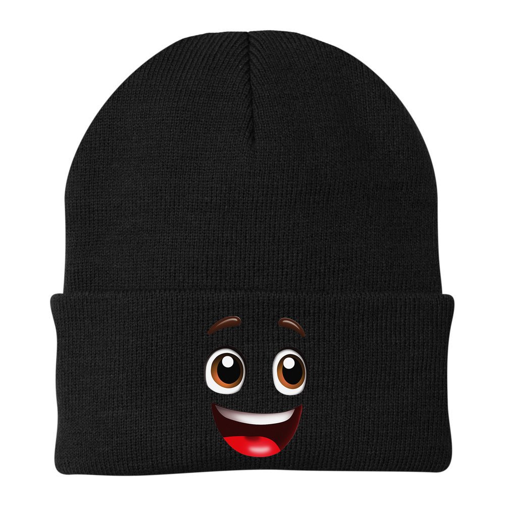 Cartoon Face Brown Eyes Beanie