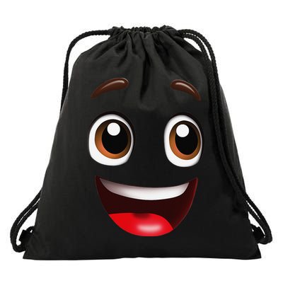 Cartoon Face Brown Eyes Drawstring Bag
