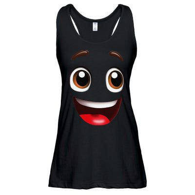 Cartoon Face Brown Eyes Ladies Essential Flowy Tank