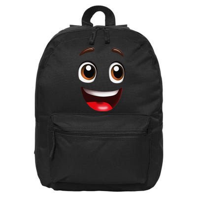 Cartoon Face Brown Eyes 16 in Basic Backpack