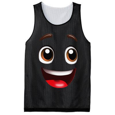 Cartoon Face Brown Eyes Mesh Reversible Basketball Jersey Tank