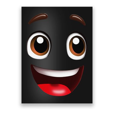 Cartoon Face Brown Eyes Poster