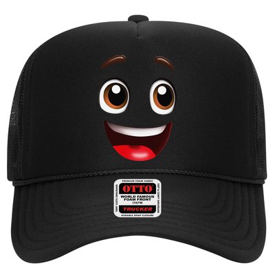 Cartoon Face Brown Eyes Hat