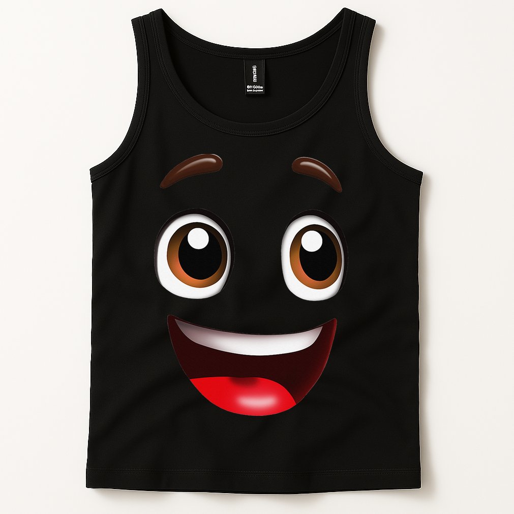 Cartoon Face Brown Eyes Tank Top