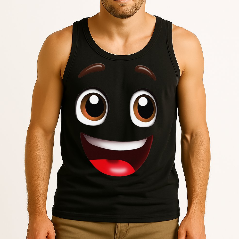 Cartoon Face Brown Eyes Tank Top