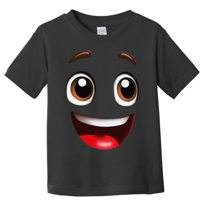Cartoon Face Brown Eyes Toddler T-Shirt